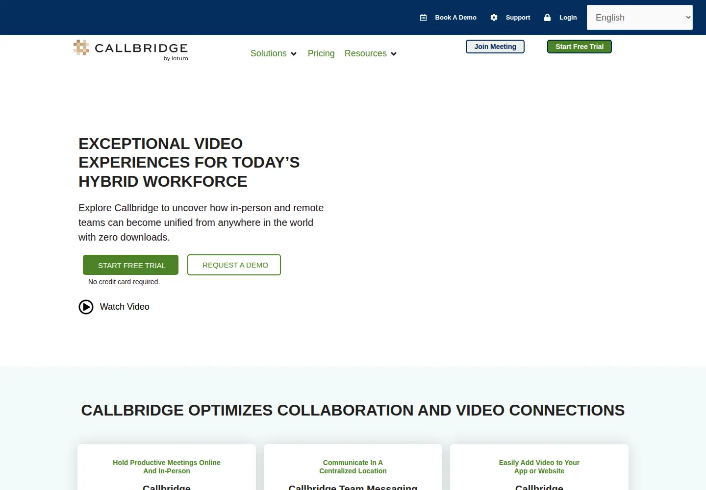Screenshot of callbridge.com