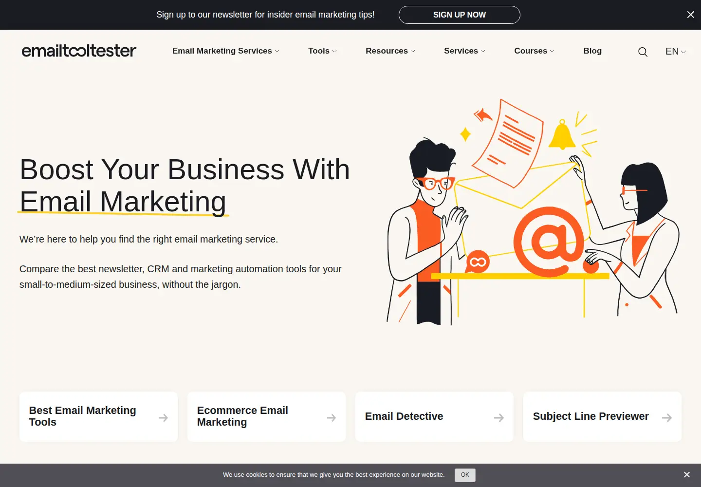 Screenshot of emailtooltester.com