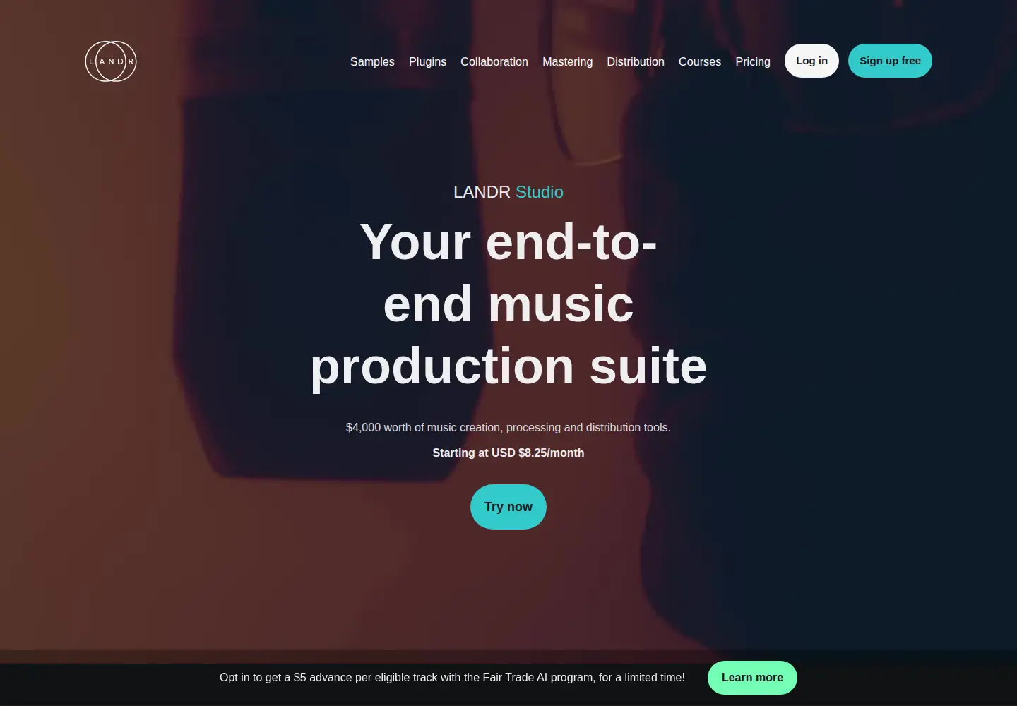 Screenshot of landr.com