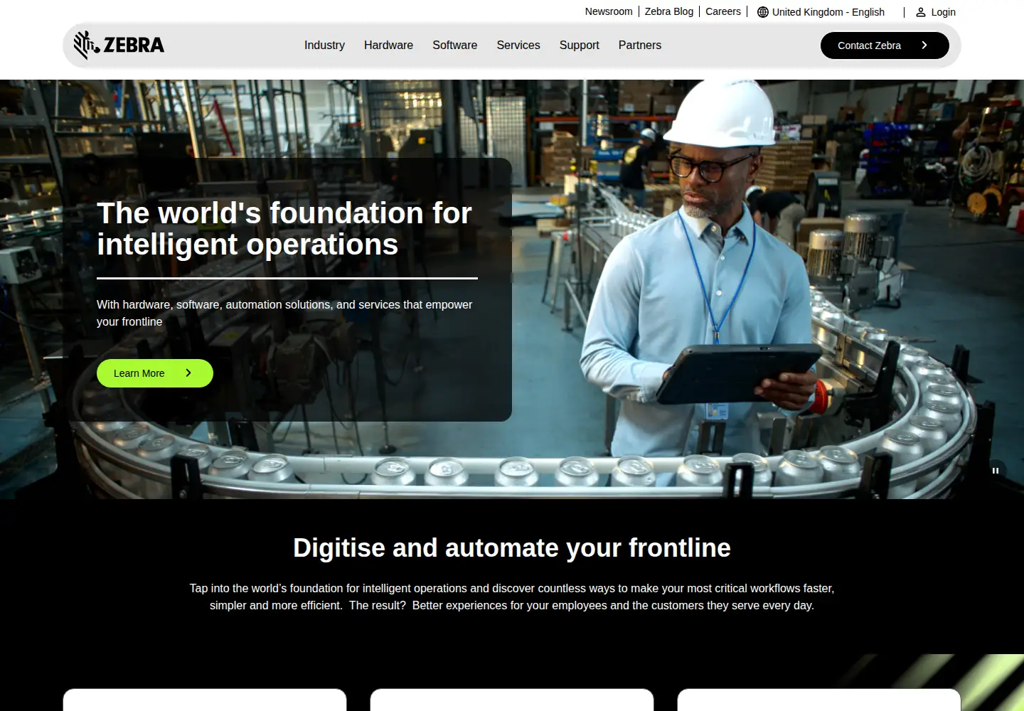 Screenshot of zebra.com