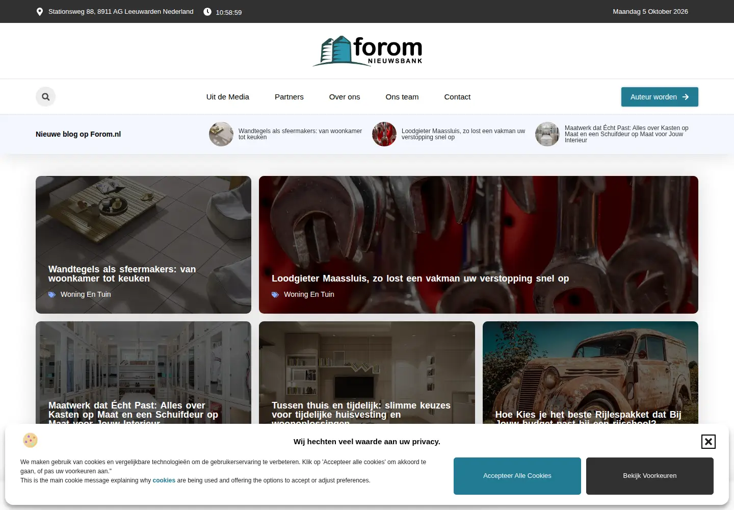 Captured homepage of forom.nl in the current scan
