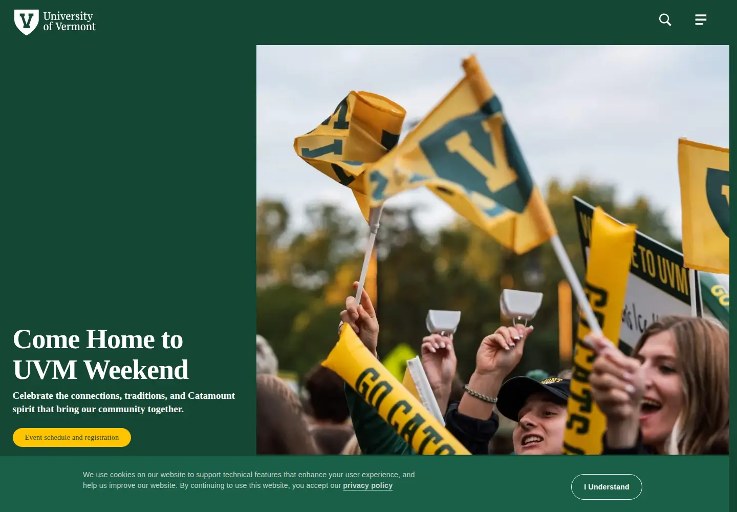 Screenshot of uvm.edu