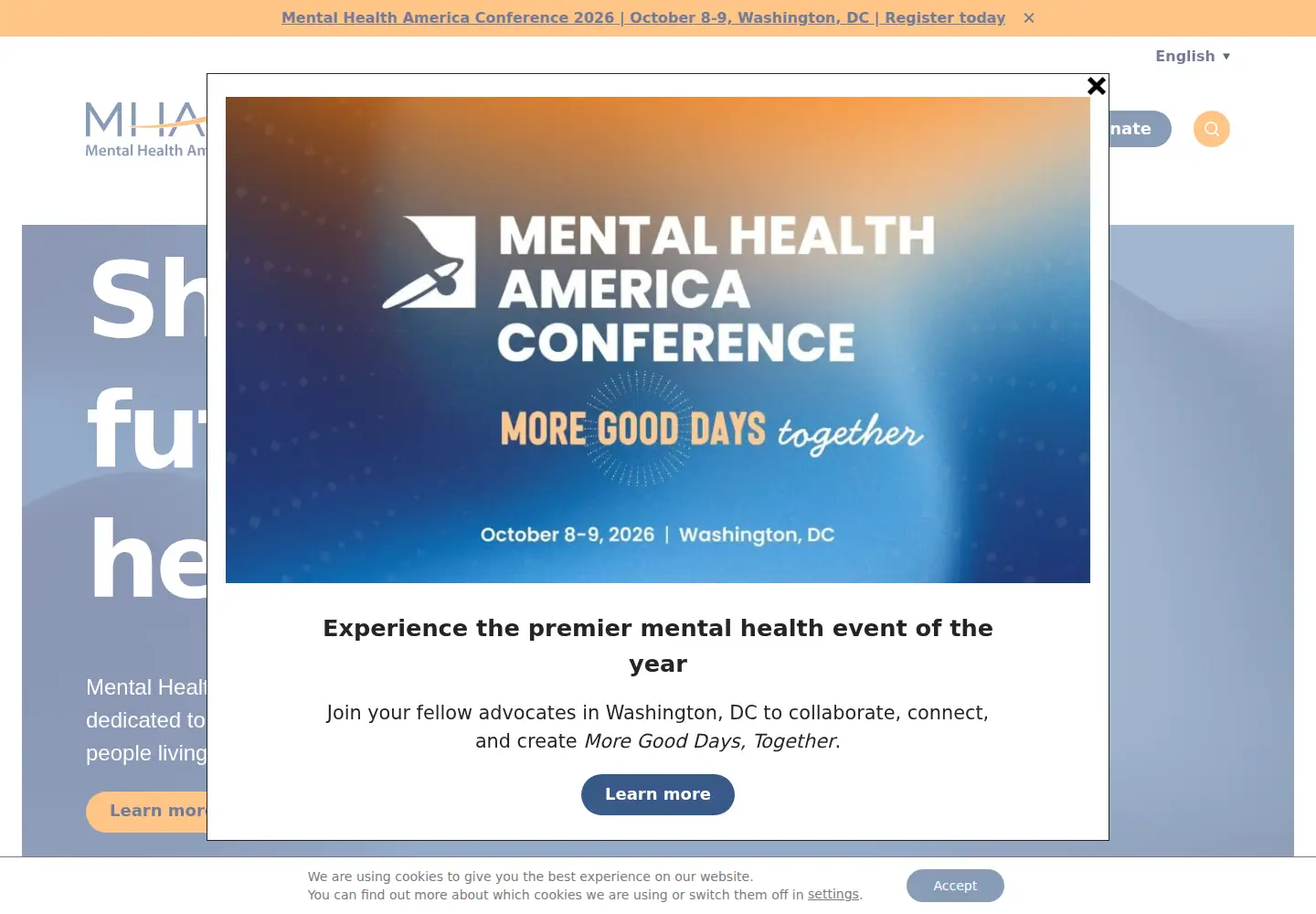 Screenshot of mhanational.org