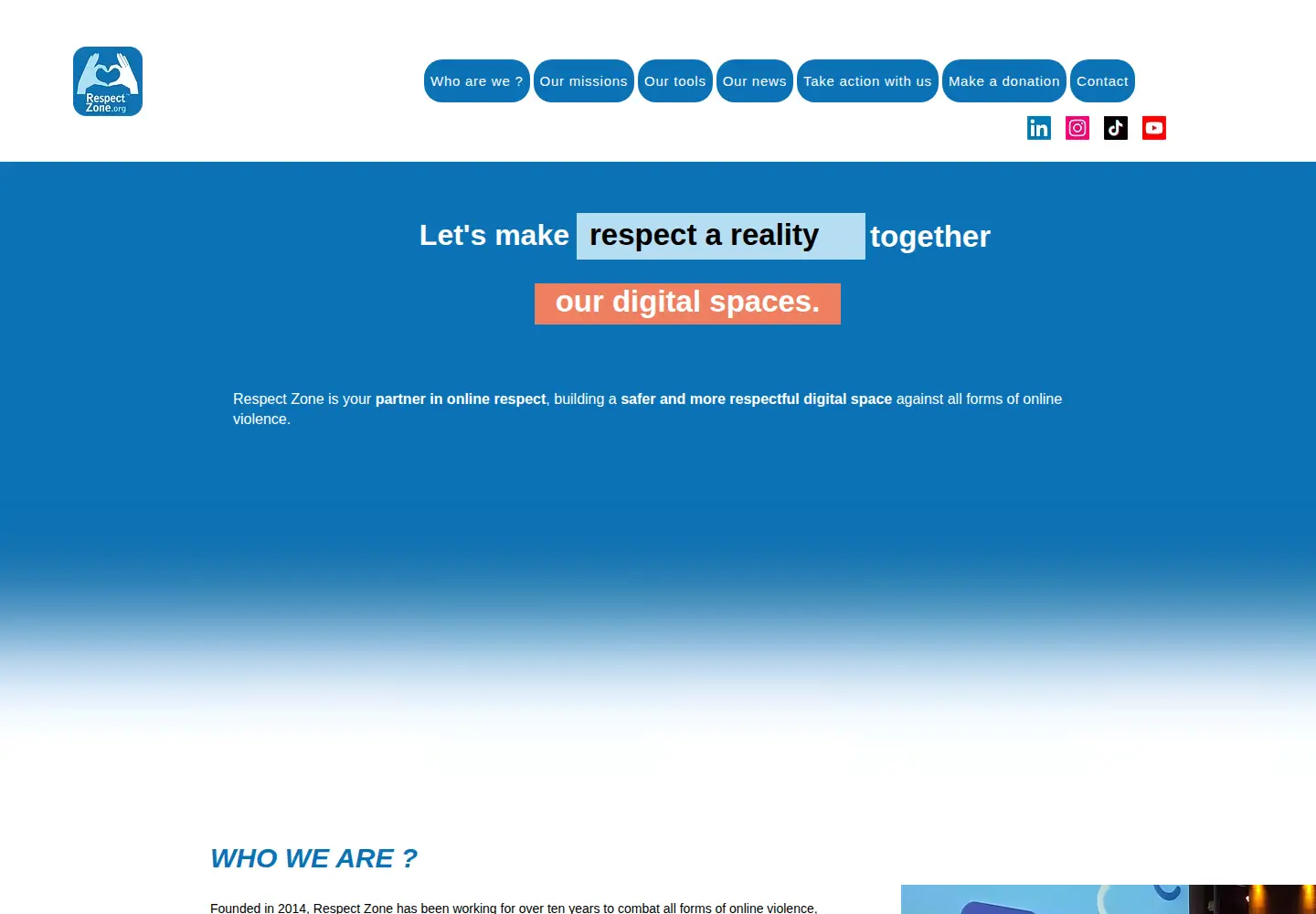 Screenshot of respectzone.org