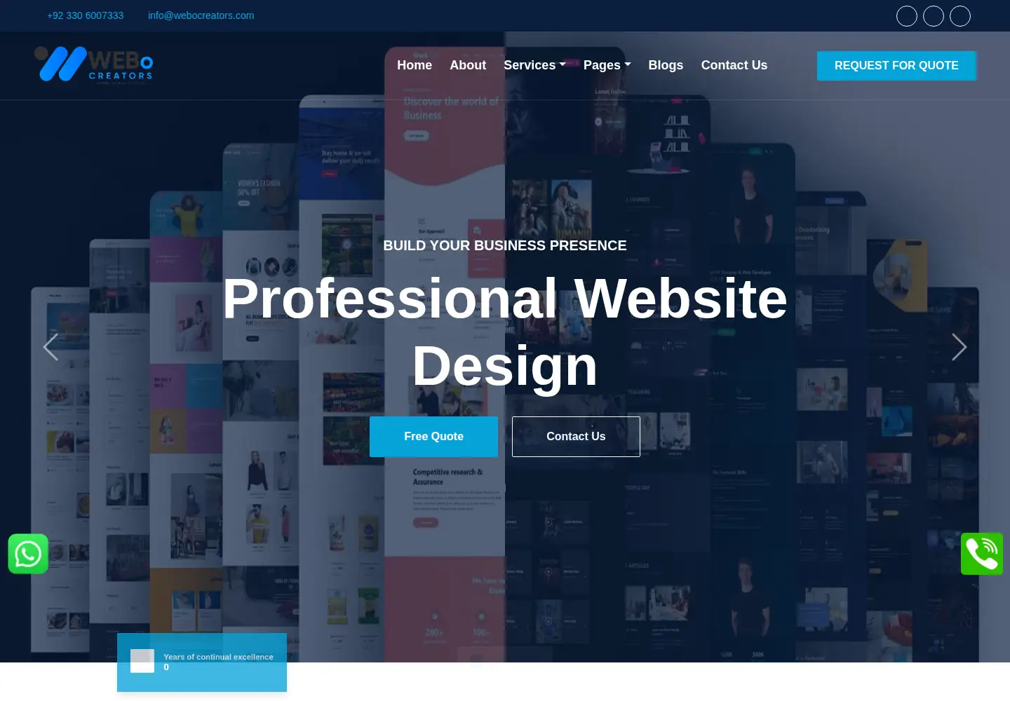 Screenshot of webocreators.com