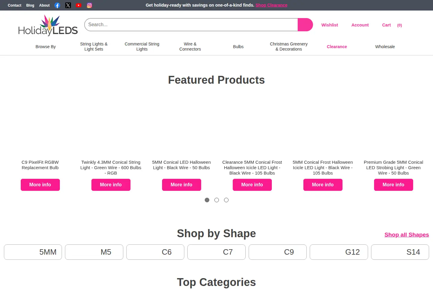 Screenshot of holidayleds.com