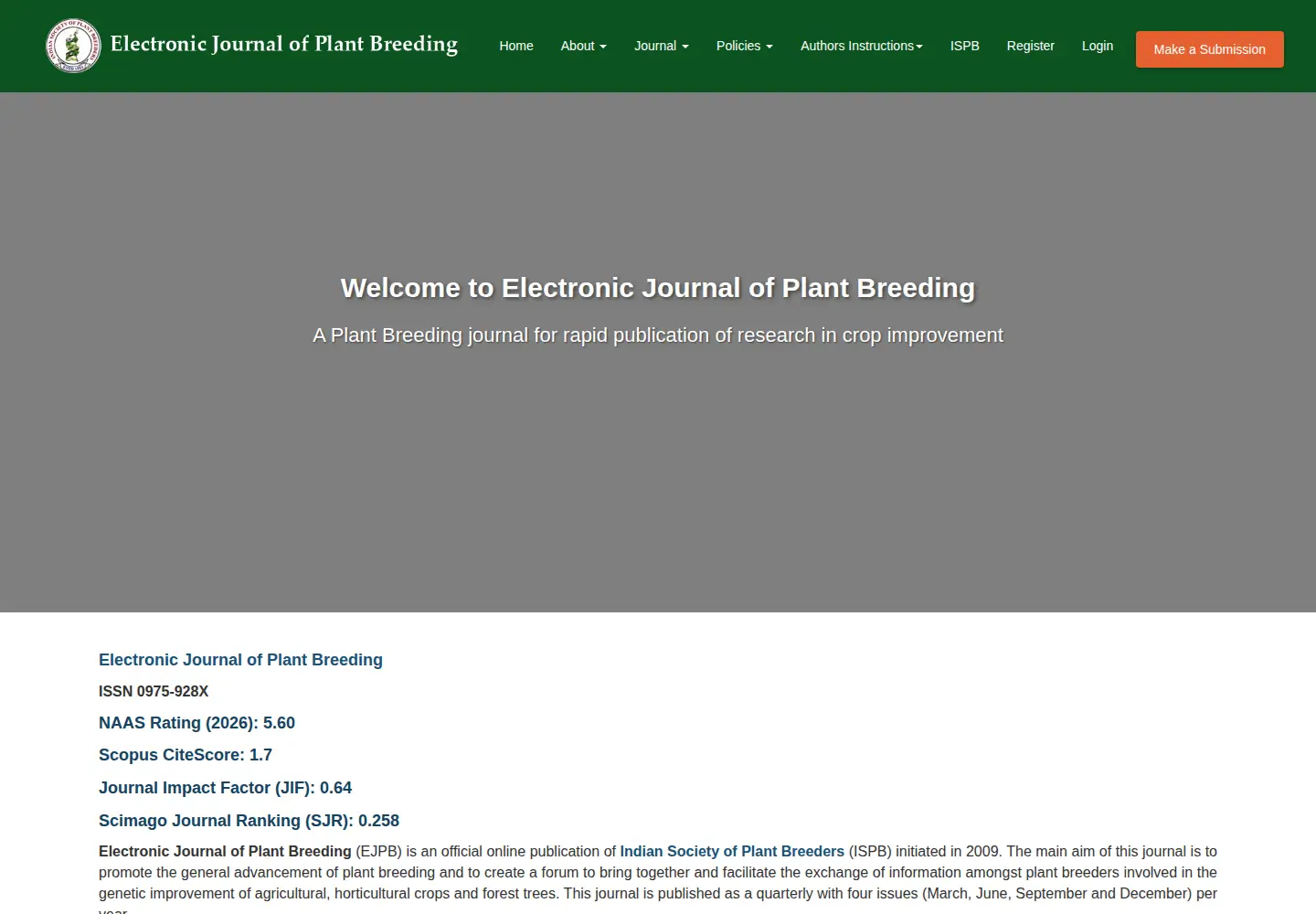 Screenshot of ejplantbreeding.org