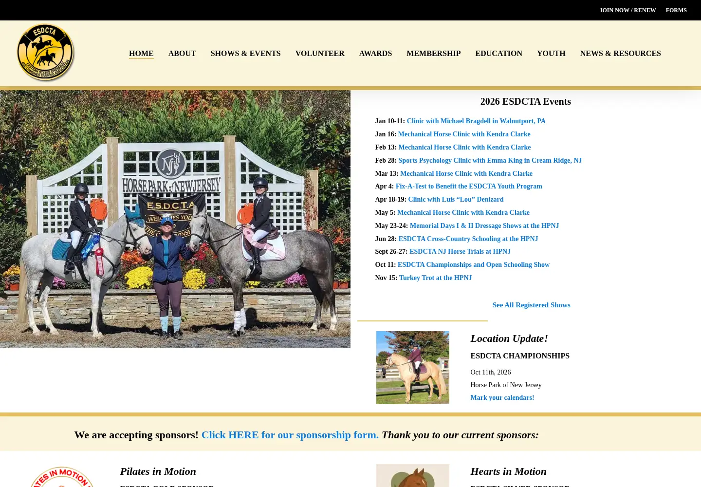 Captured homepage of esdcta.org in the current scan