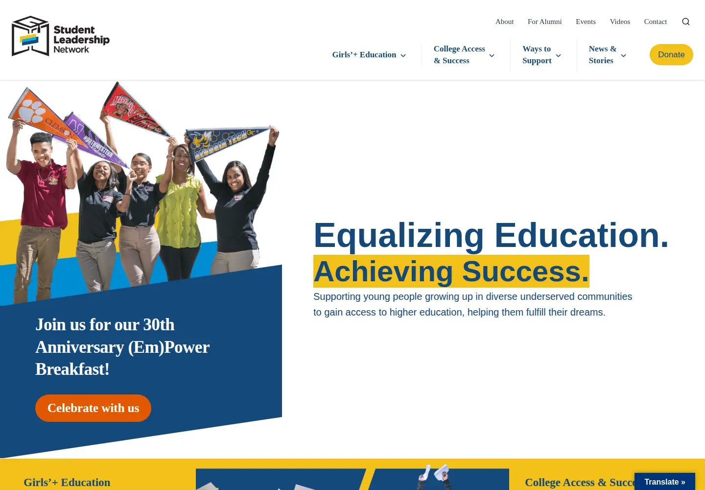 Screenshot of studentleadershipnetwork.org