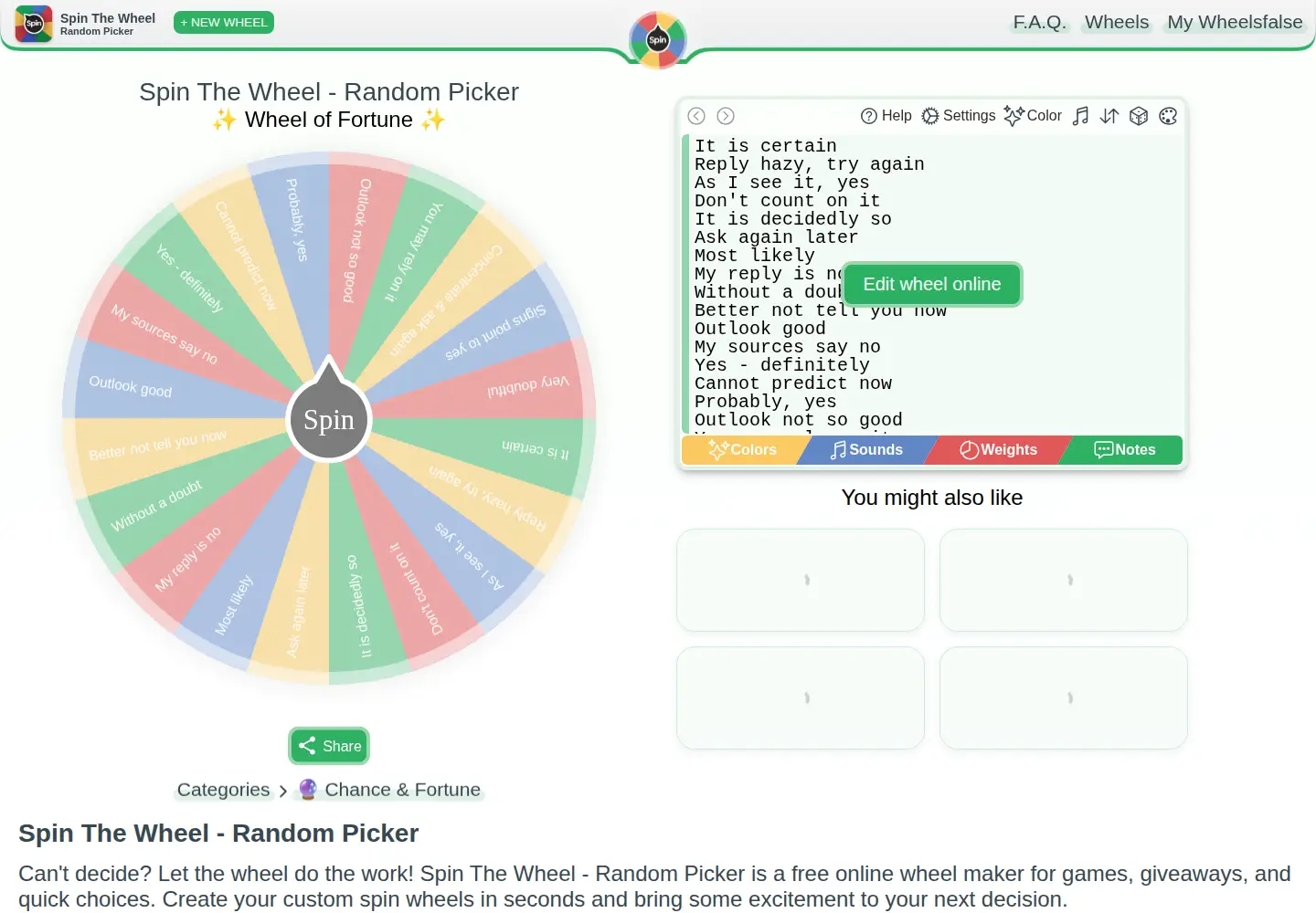 Captured homepage of spinthewheel.app in the current scan