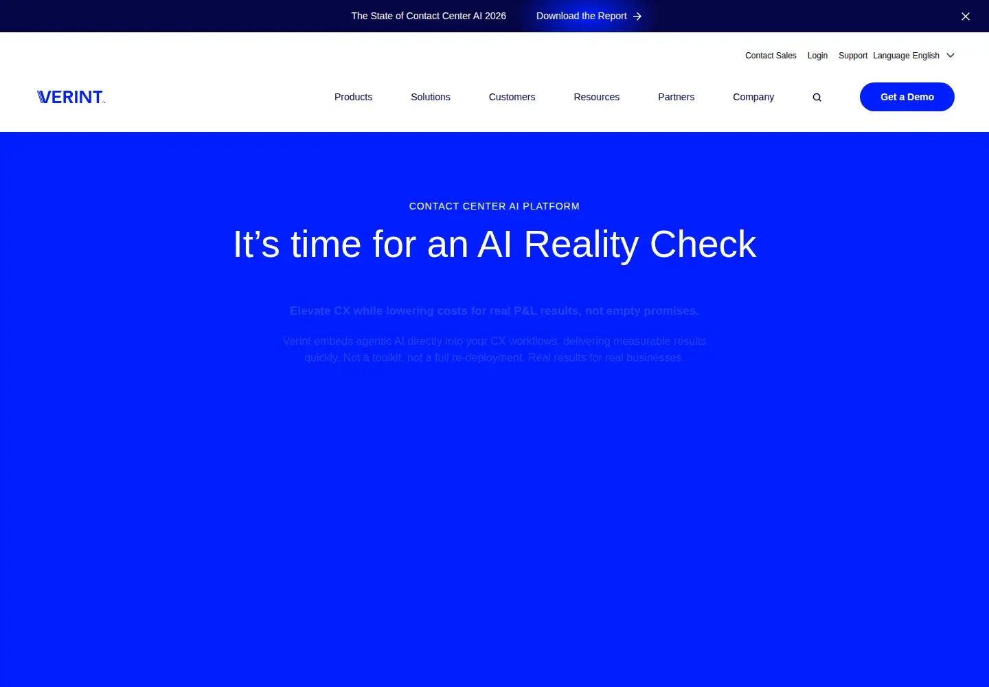 Screenshot of verint.com