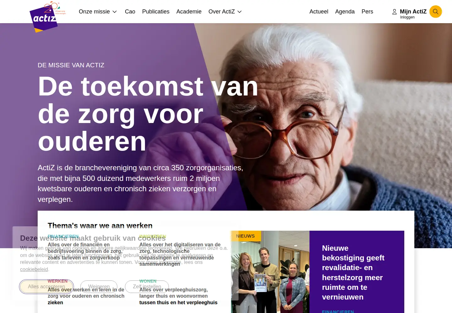 Screenshot of actiz.nl