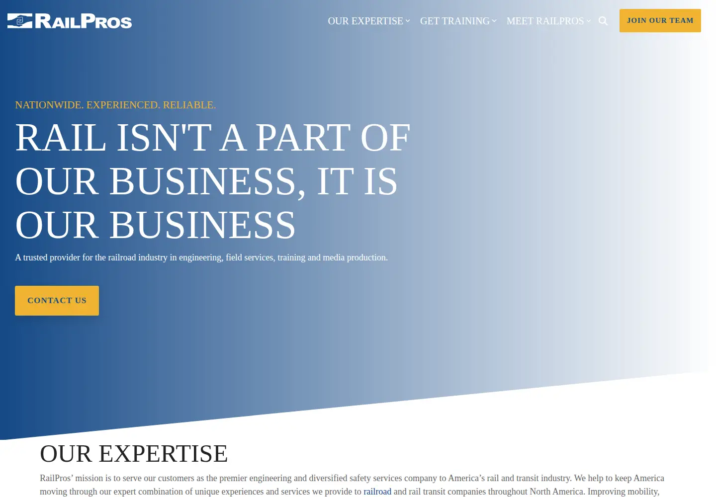 Screenshot of railpros.com