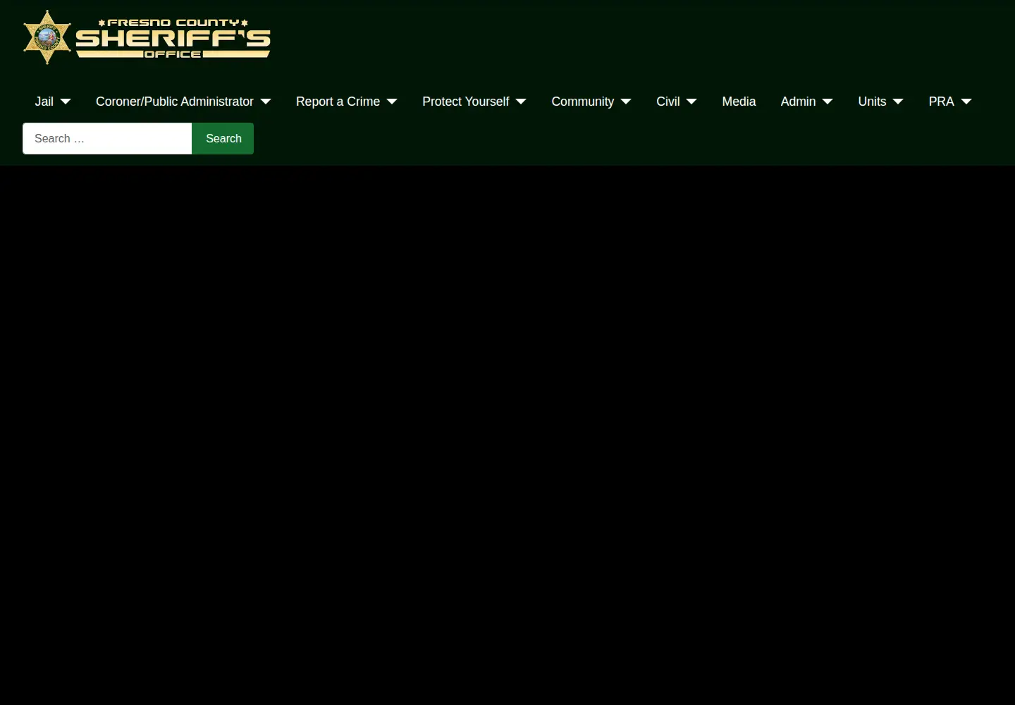 Captured homepage of fresnosheriff.org in the current scan