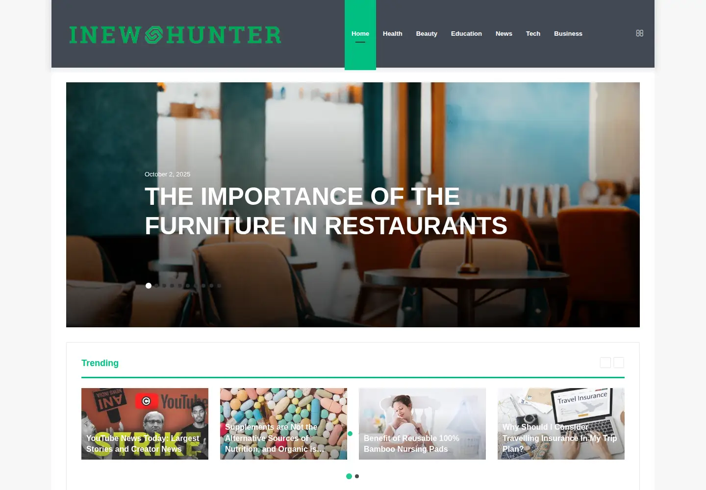 Captured homepage of inewshunter.com in the current scan