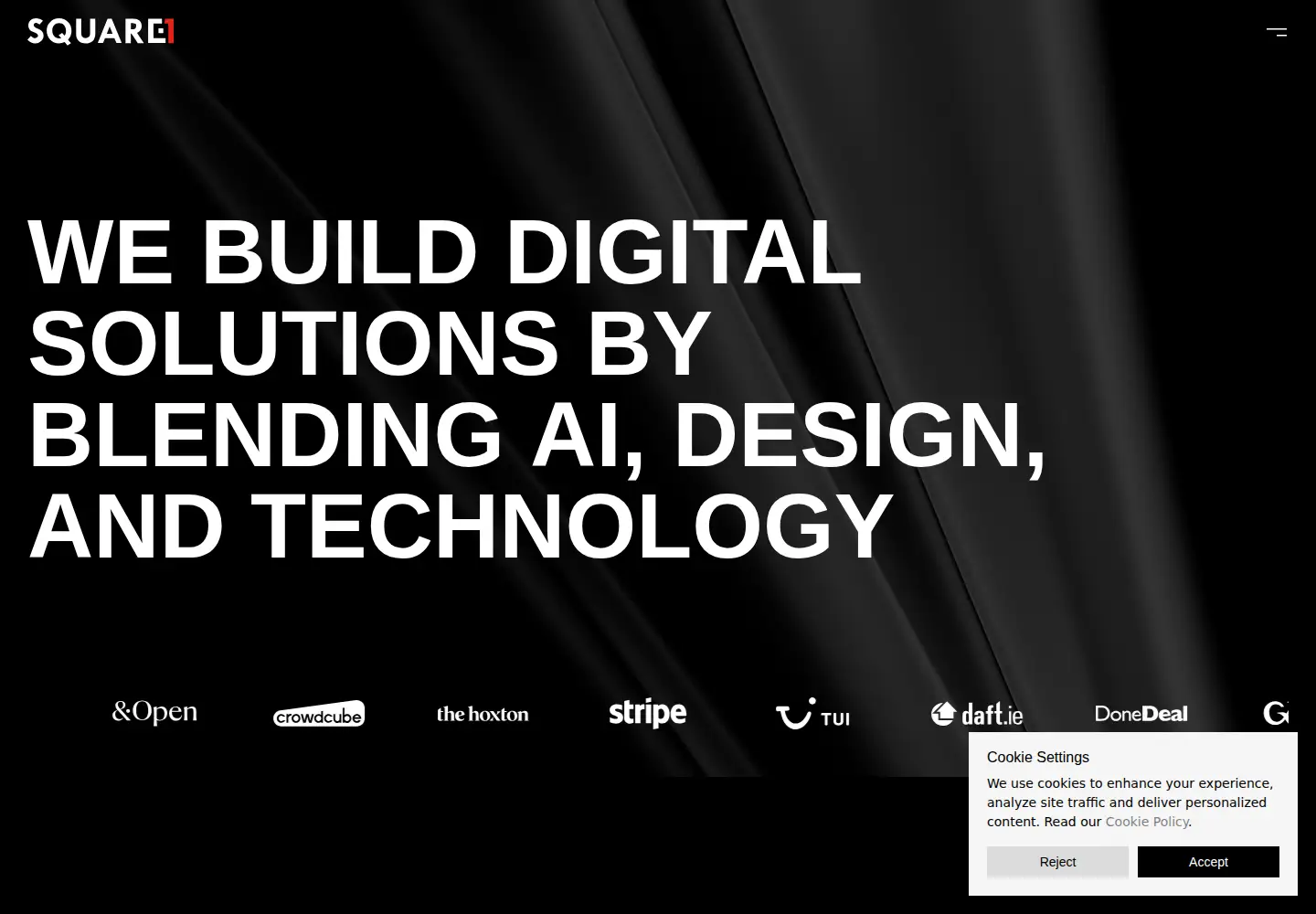 Captured homepage of square1.io in the current scan