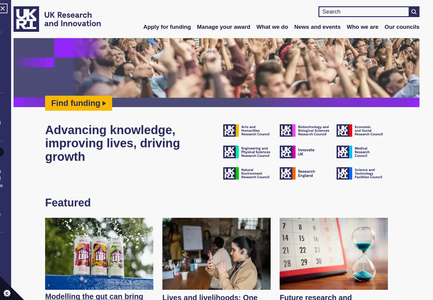 Screenshot of ukri.org