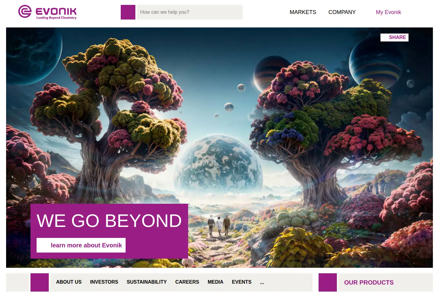 Screenshot of evonik.com