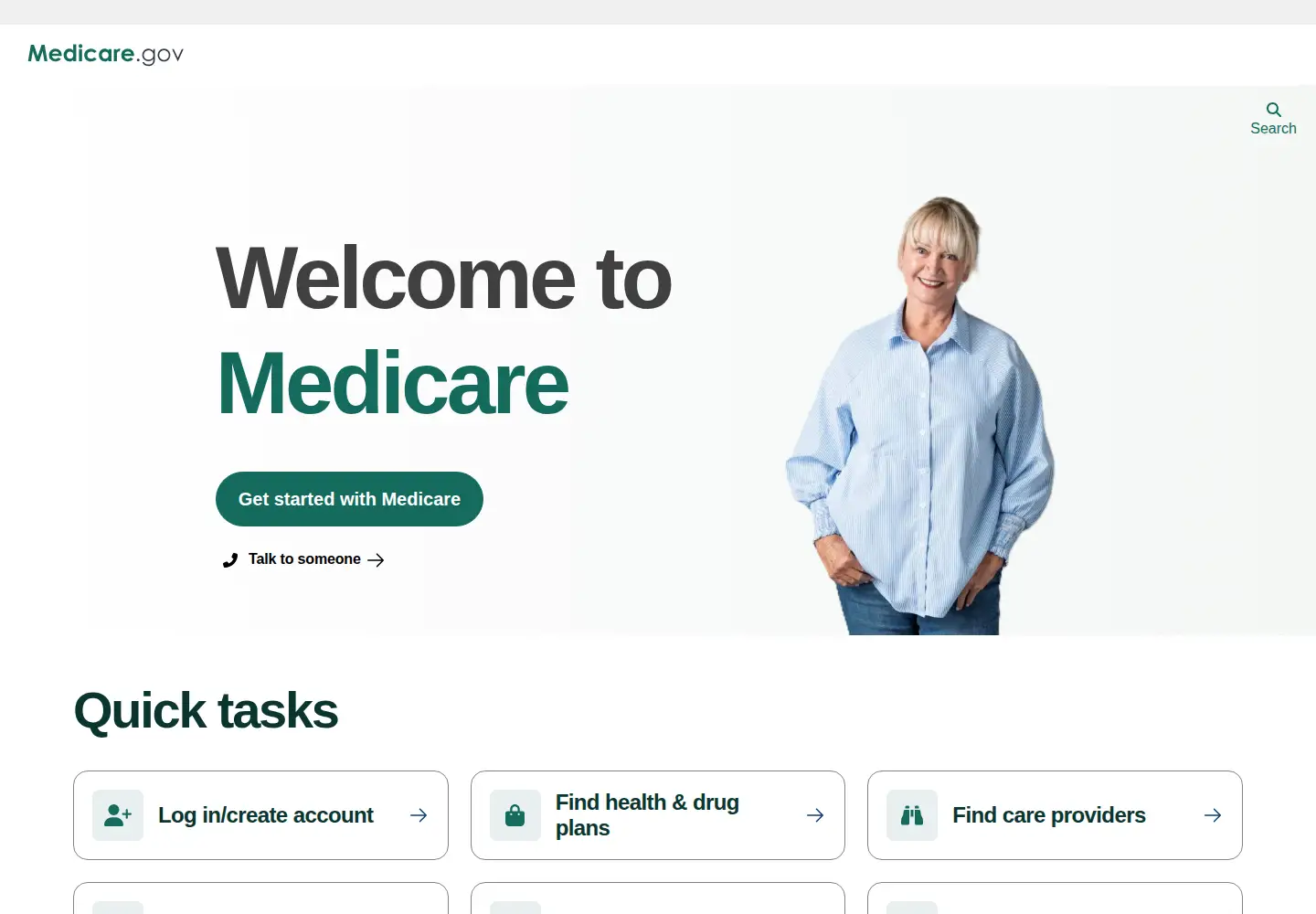 Screenshot of medicare.gov