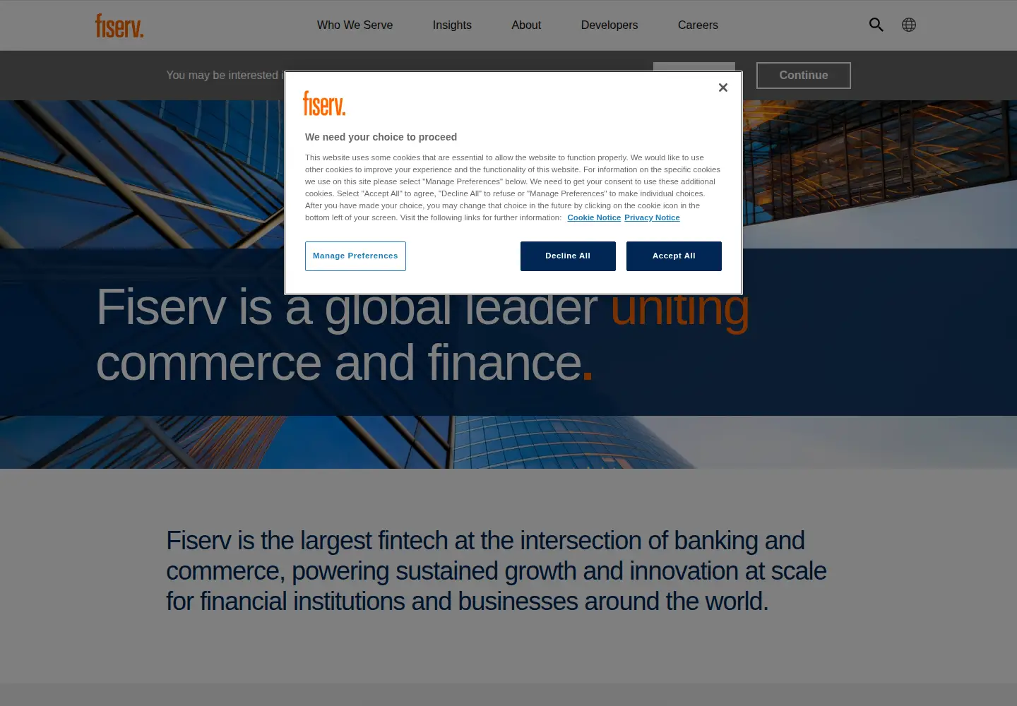 Screenshot of fiserv.com