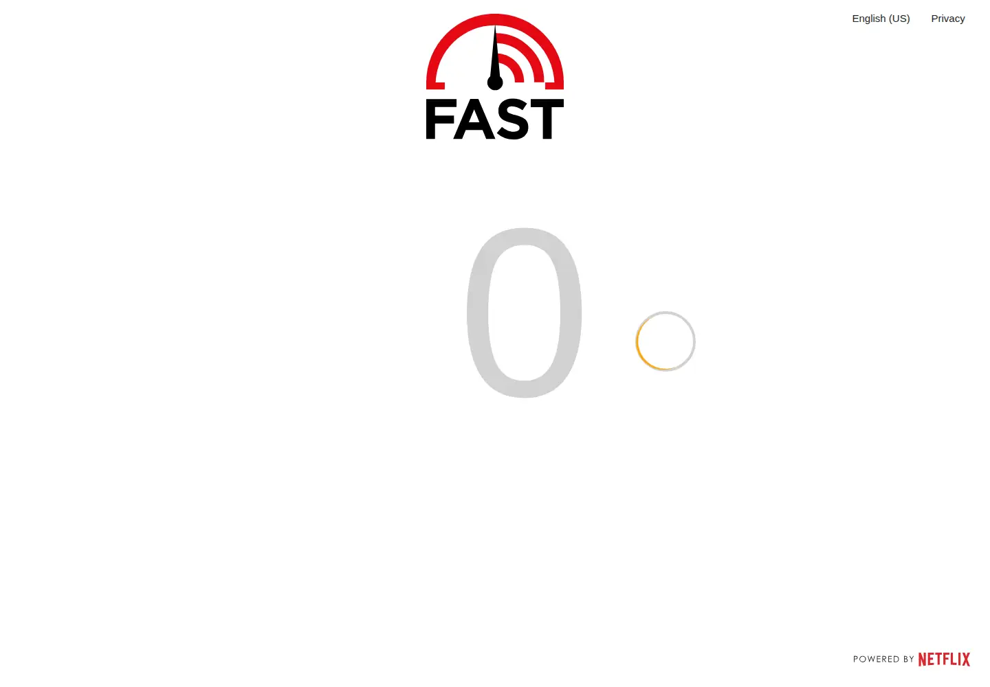 Screenshot of fast.com
