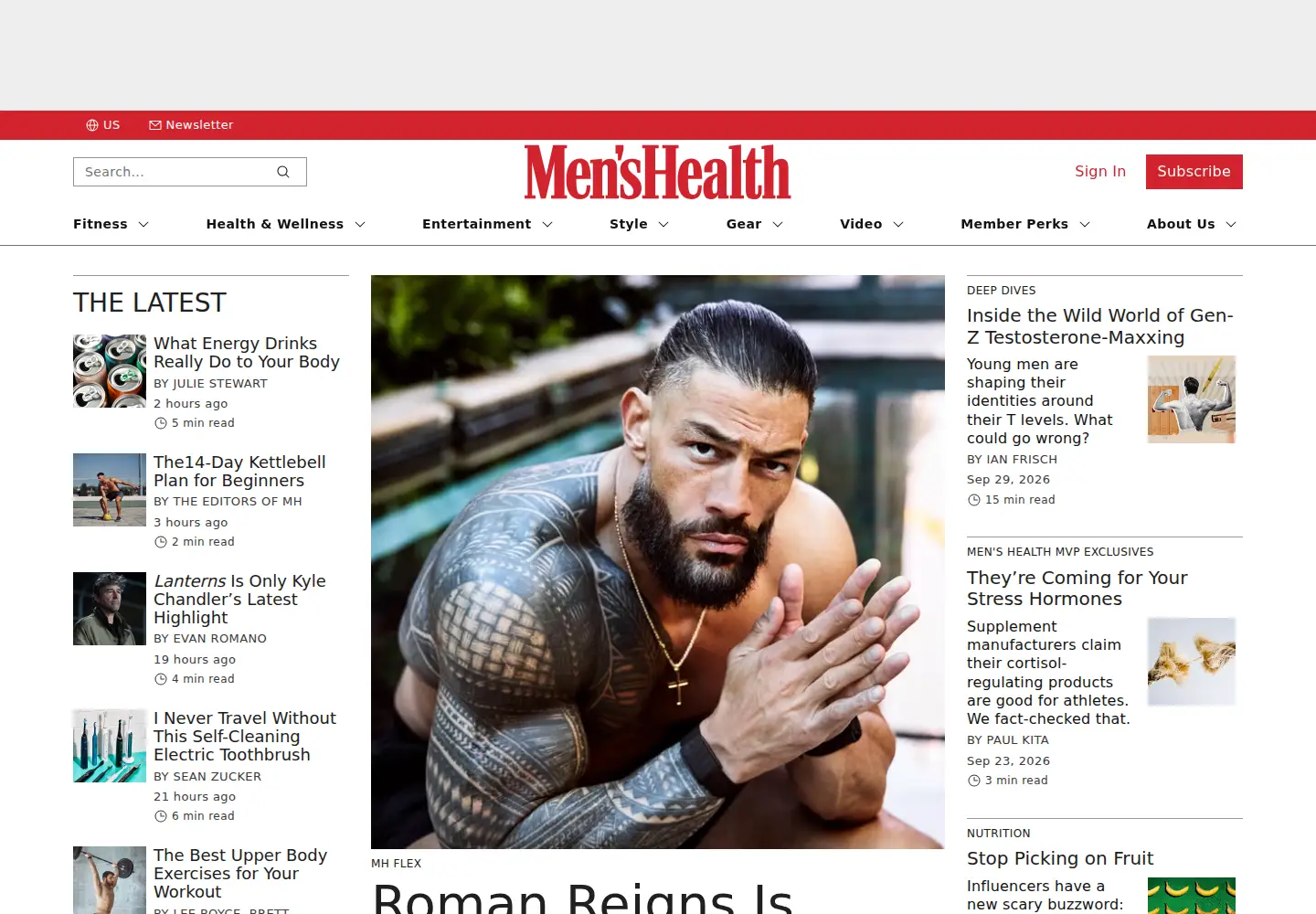 Screenshot of menshealth.com