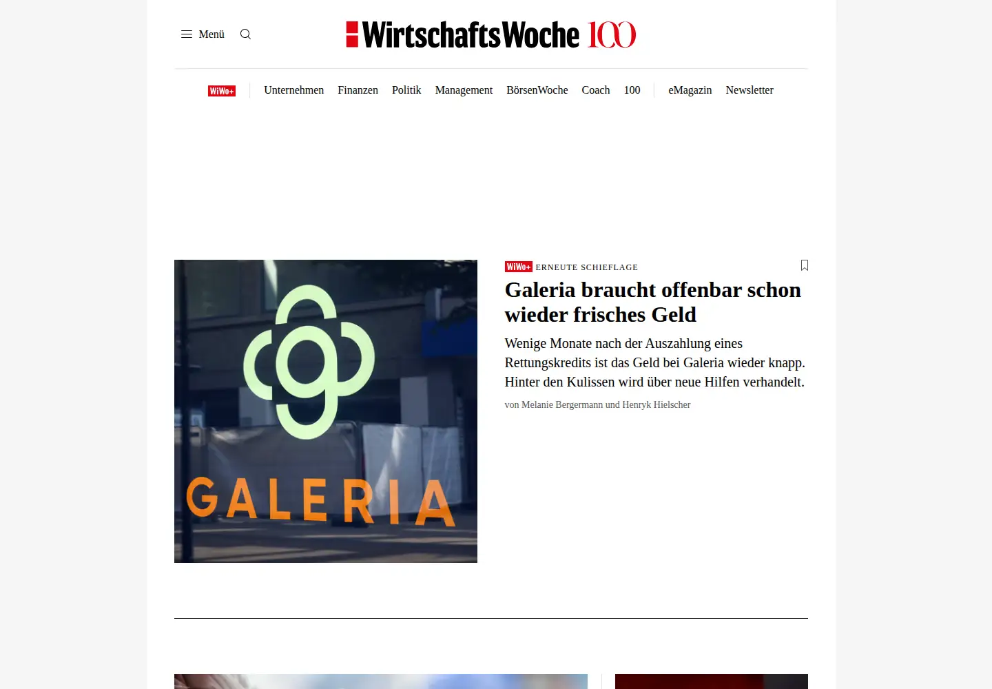 Screenshot of wiwo.de