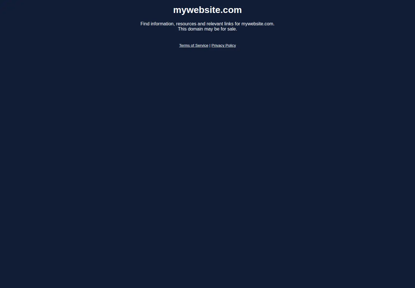 Screenshot of mywebsite.com