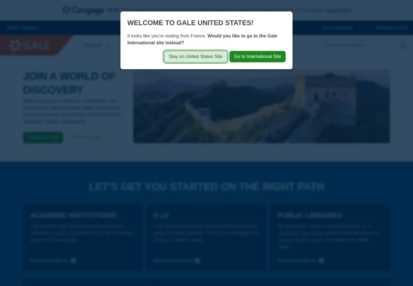 Screenshot of gale.com