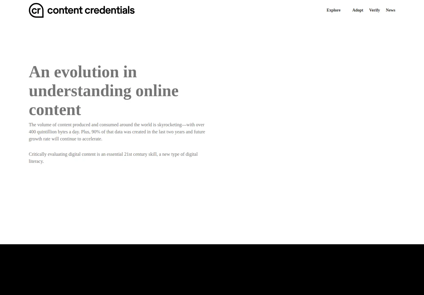 Screenshot of contentcredentials.org