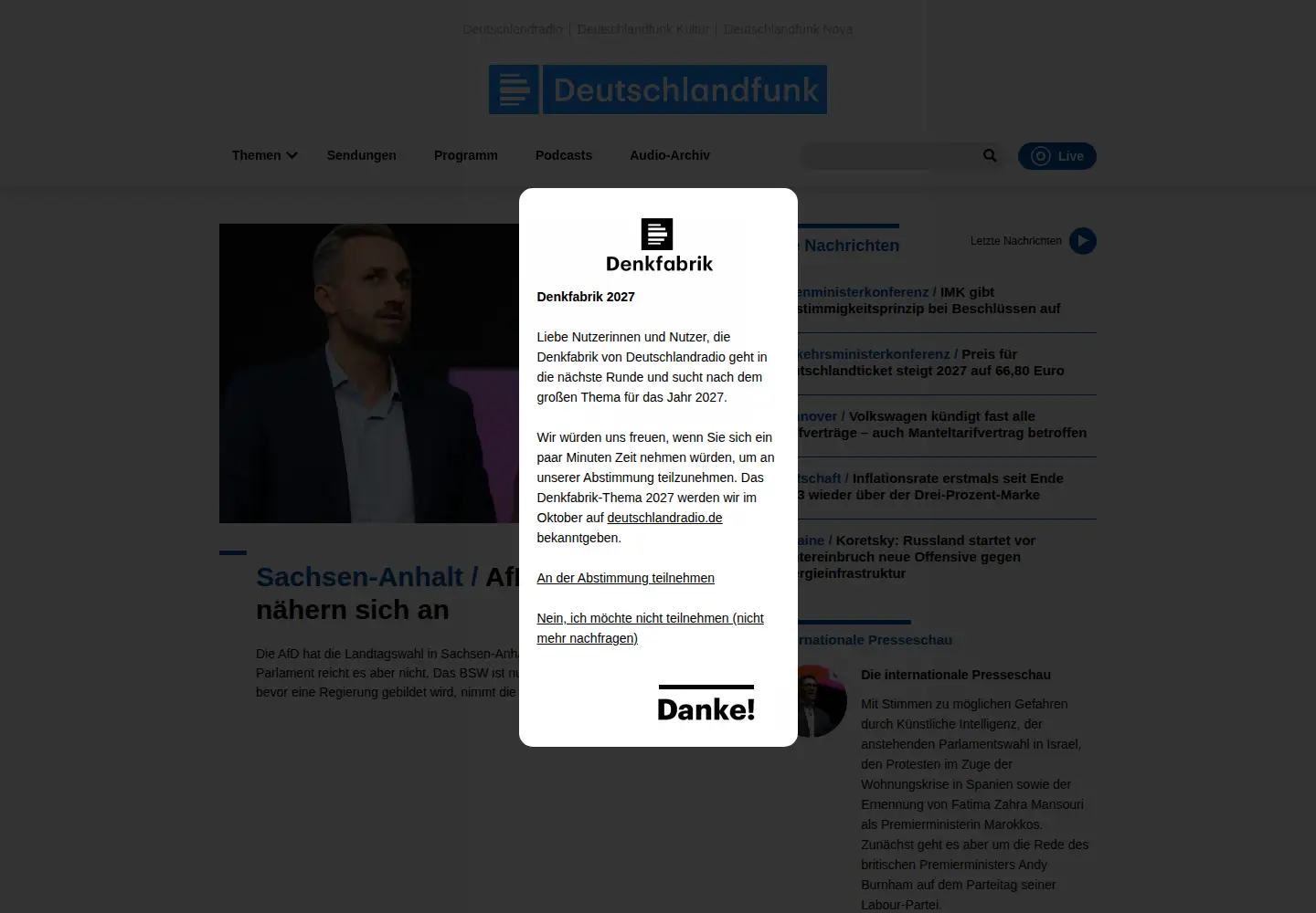 Screenshot of deutschlandfunk.de