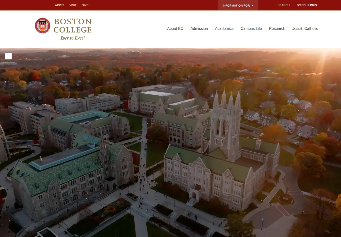Screenshot of bc.edu