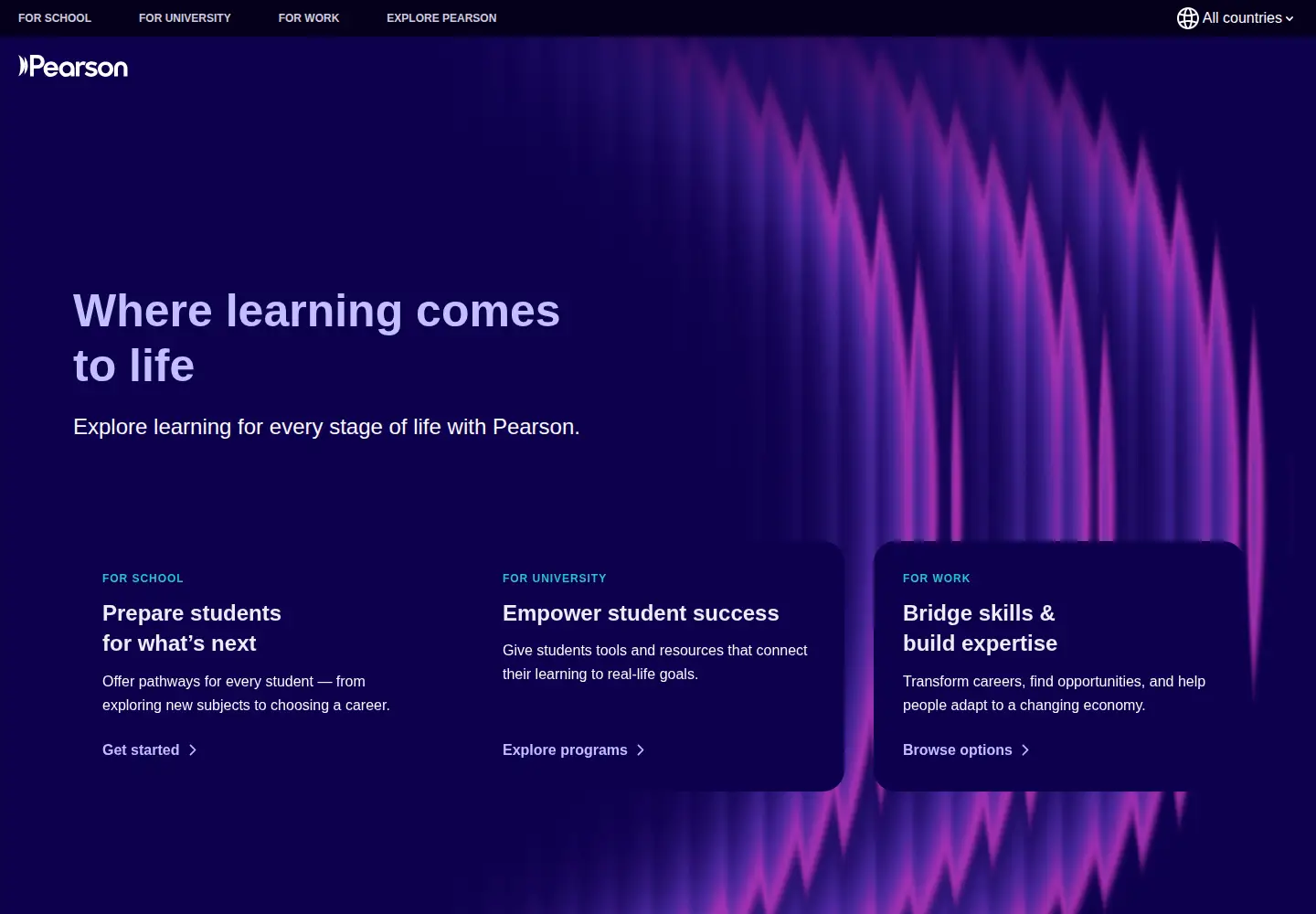 Screenshot of pearson.com