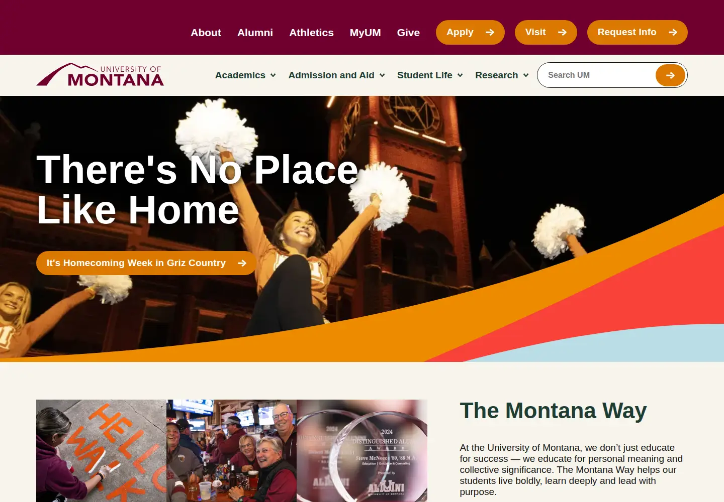 Screenshot of umt.edu