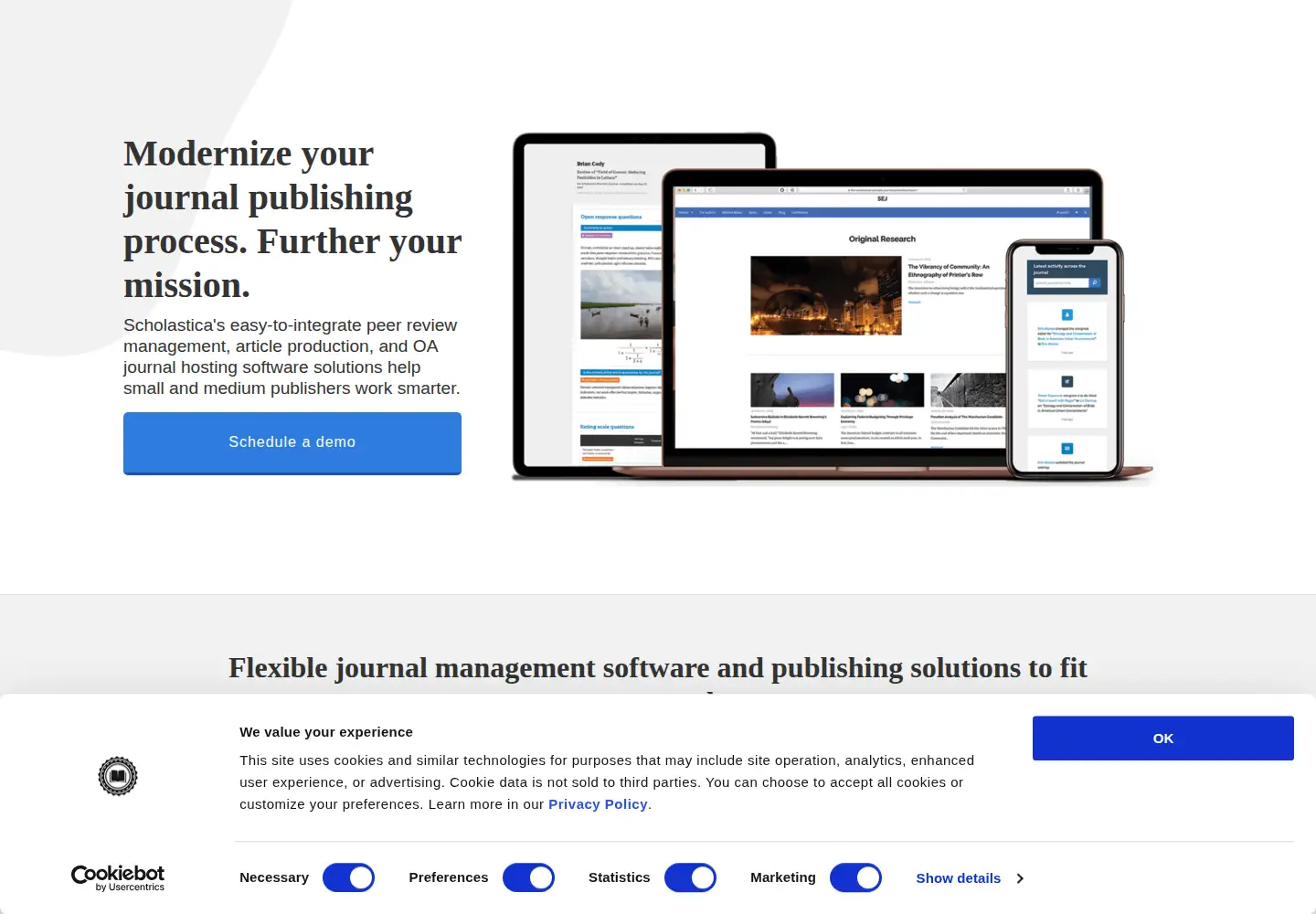 Screenshot of scholasticahq.com
