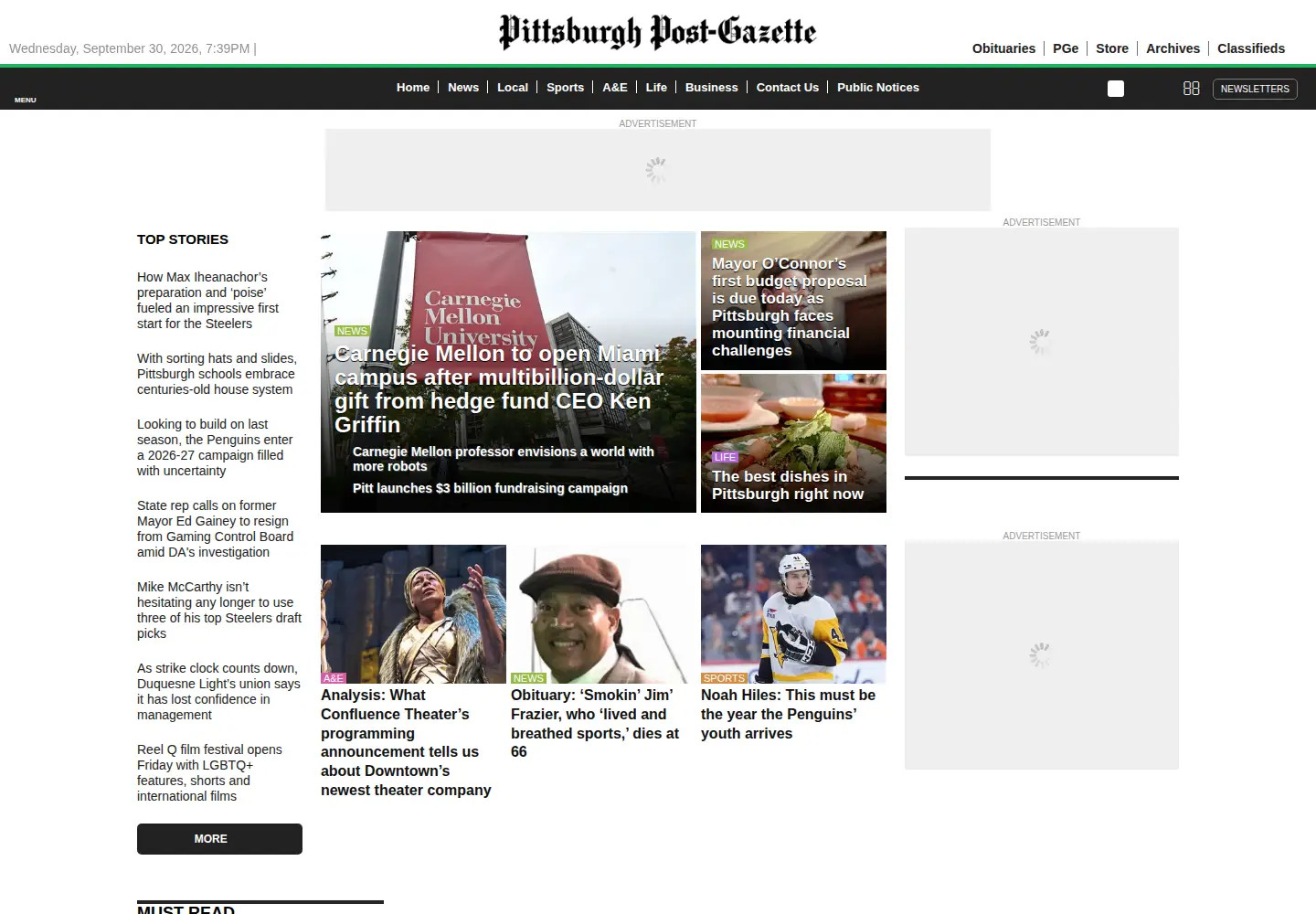 Screenshot of post-gazette.com