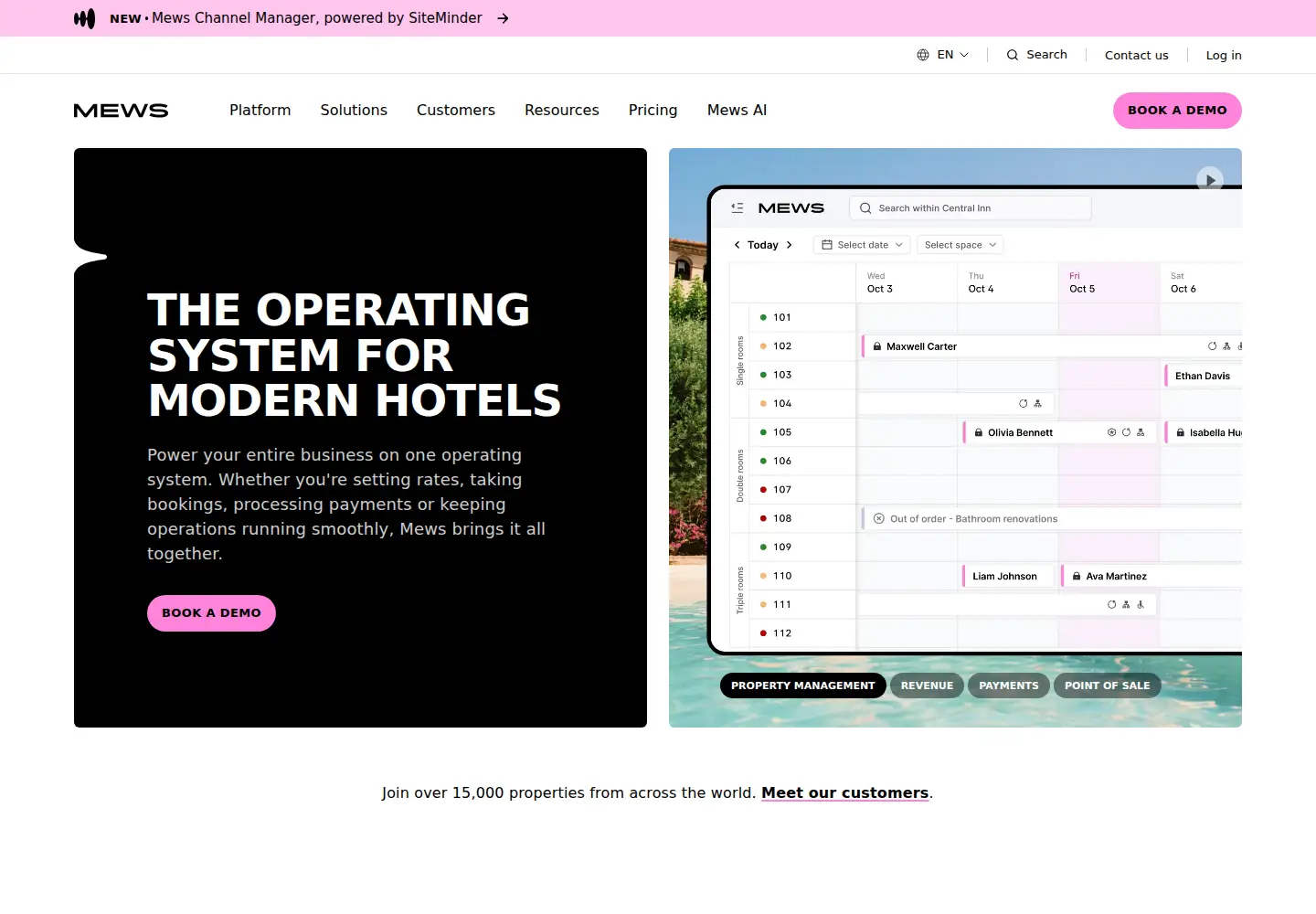 Screenshot of mews.com