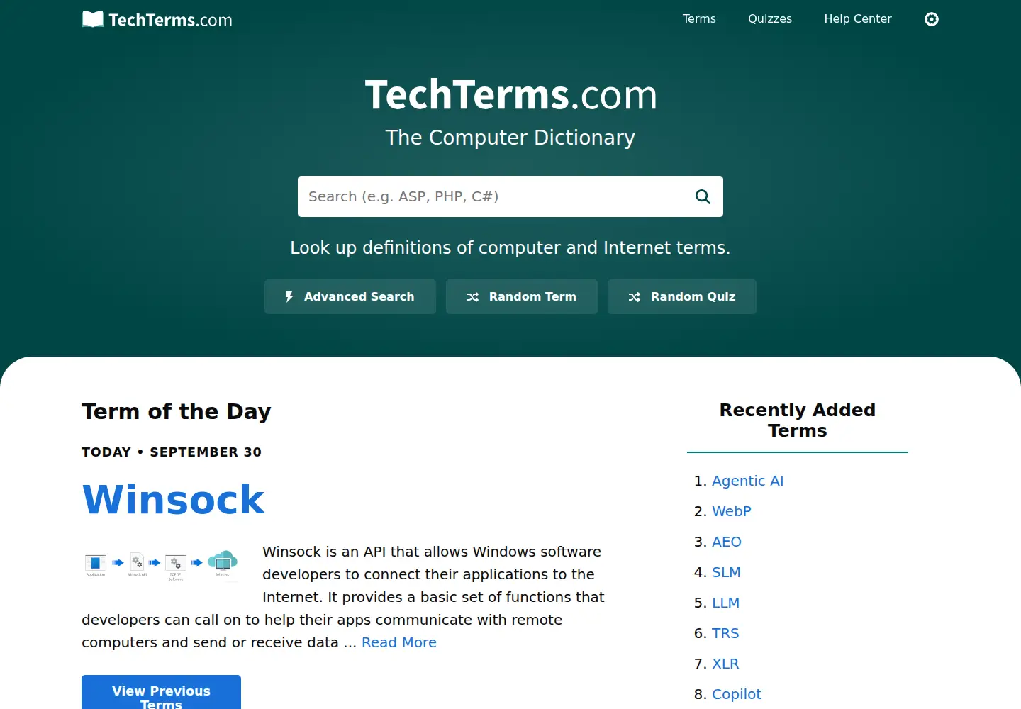 Screenshot of techterms.com