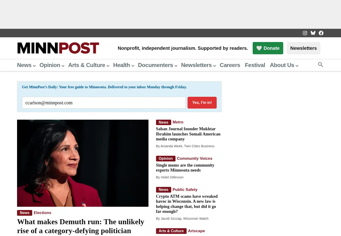 Screenshot of minnpost.com