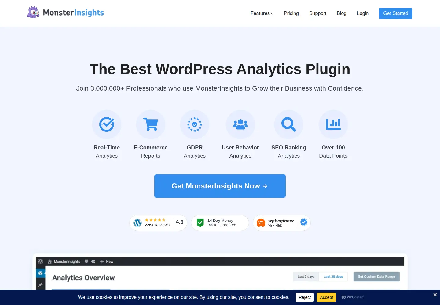 Screenshot of monsterinsights.com