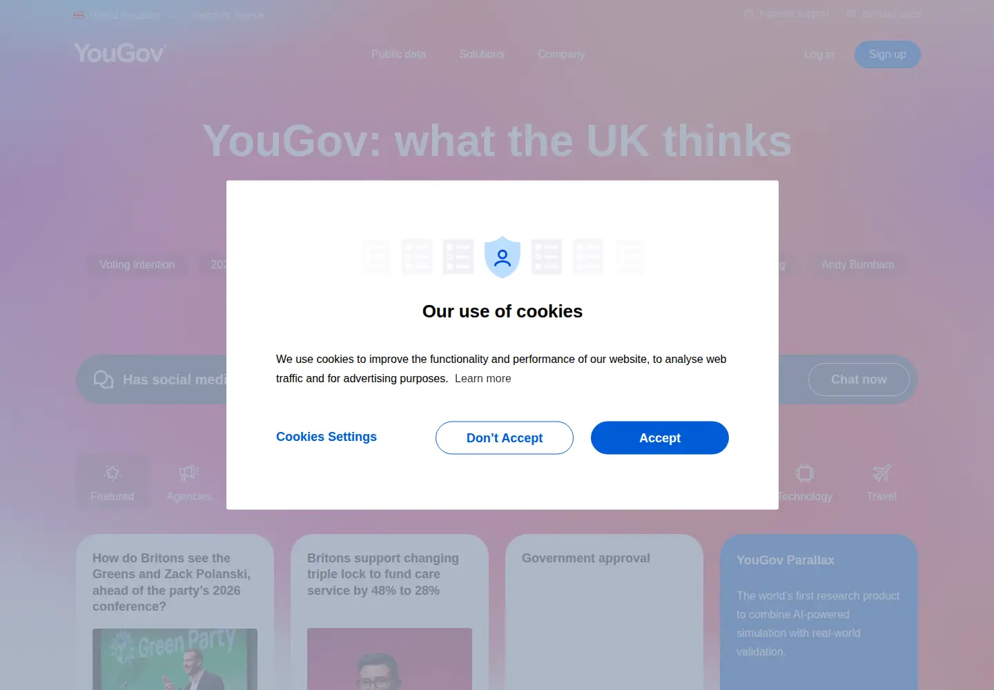 Screenshot of yougov.co.uk