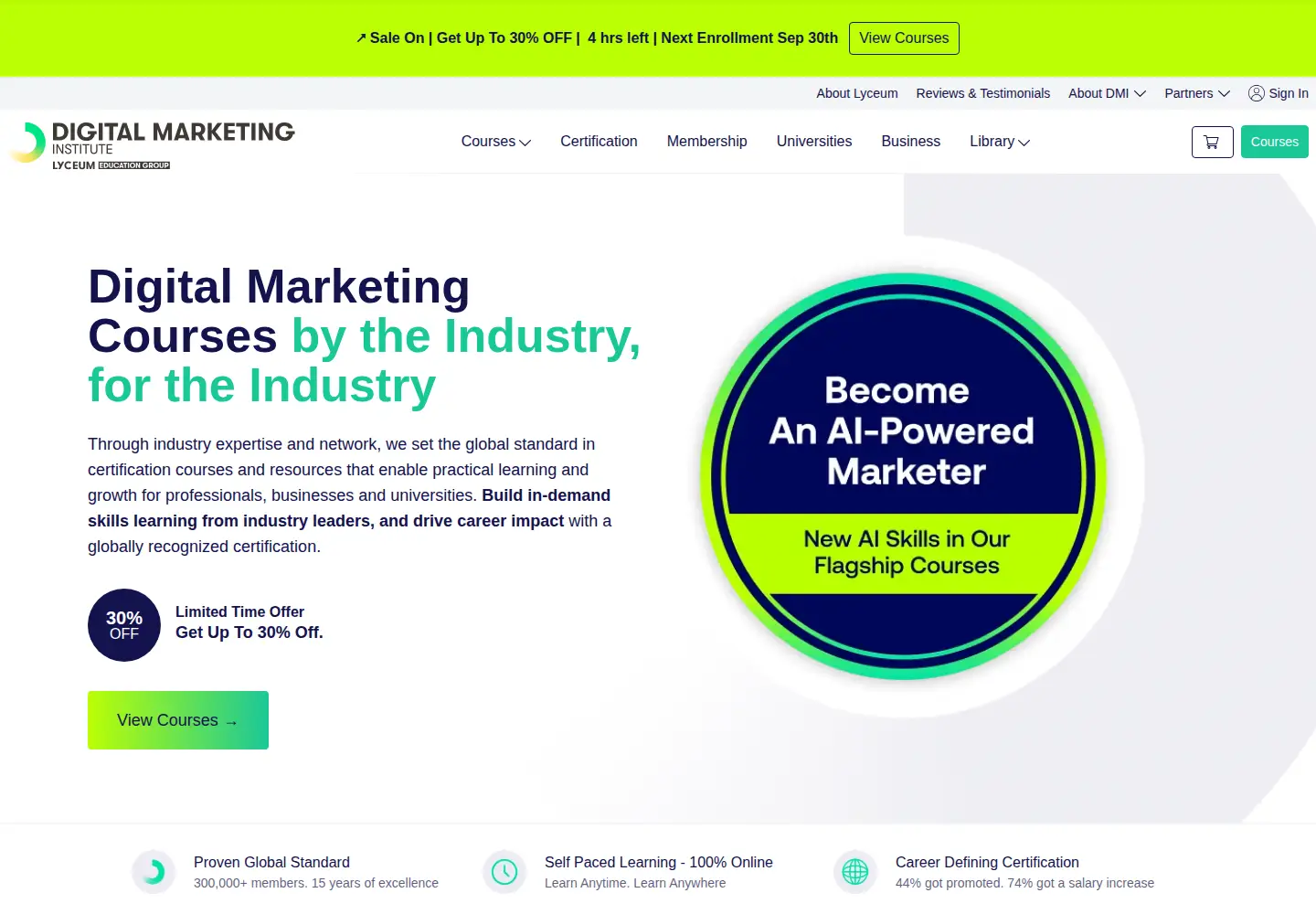 Screenshot of digitalmarketinginstitute.com