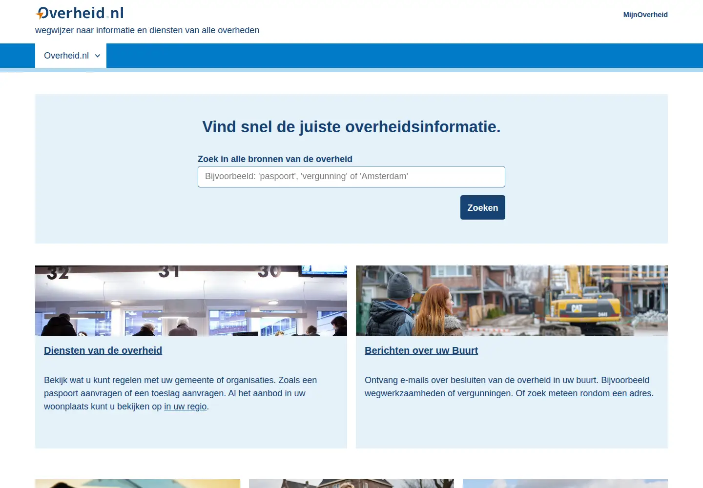 Screenshot of overheid.nl
