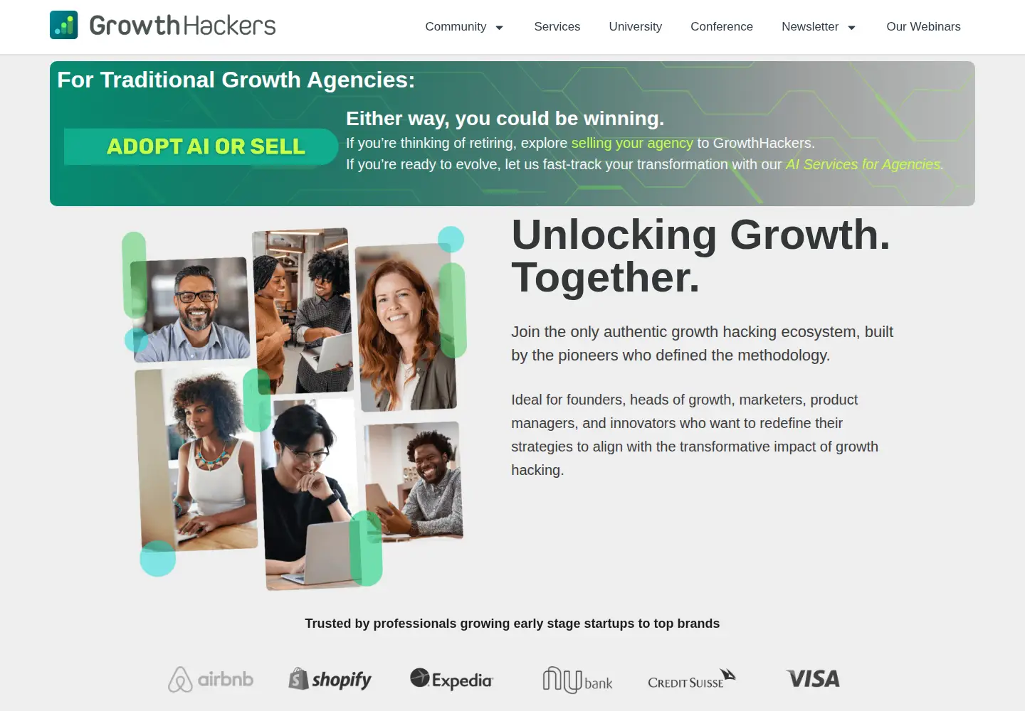 Screenshot of growthhackers.com