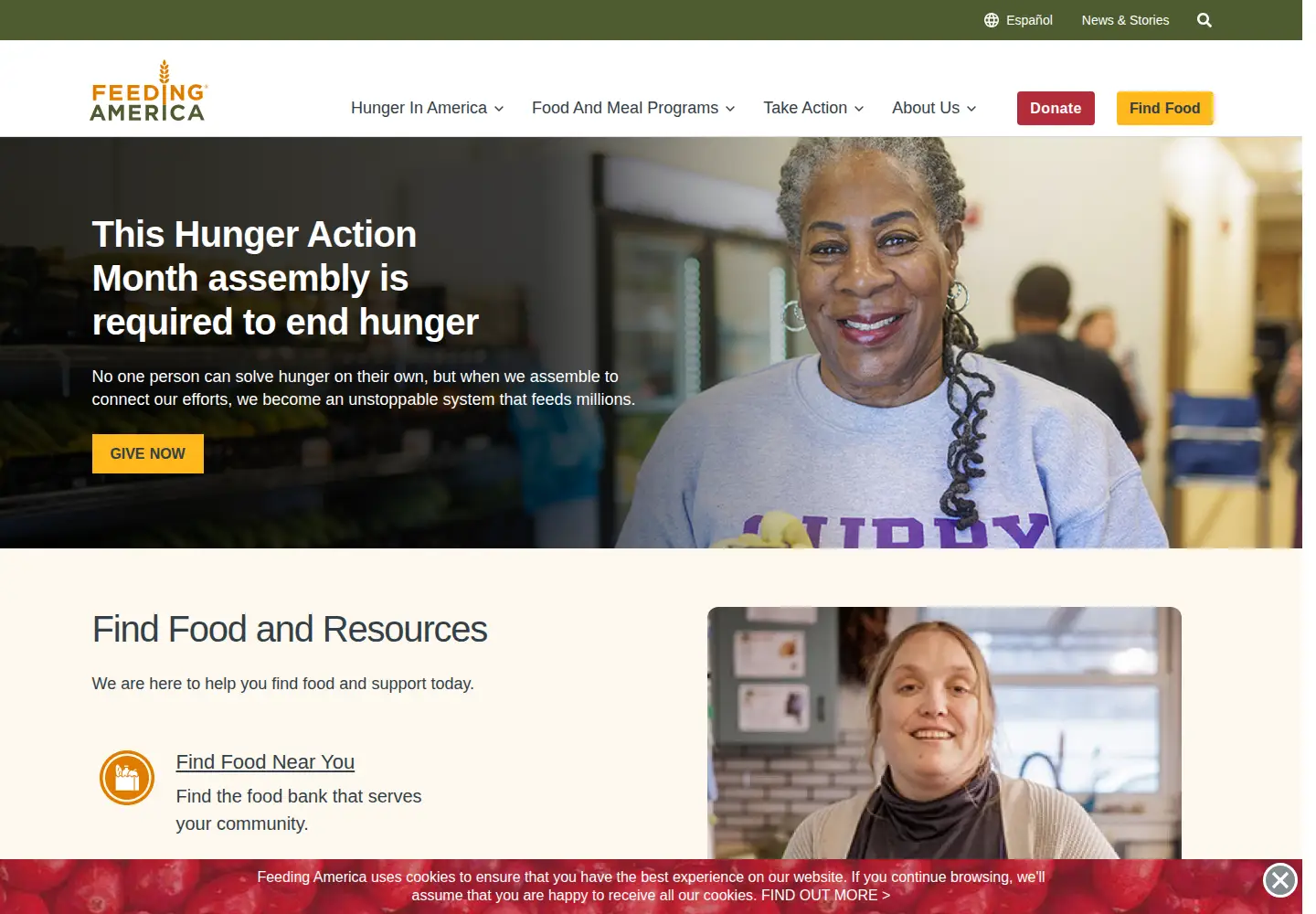 Screenshot of feedingamerica.org