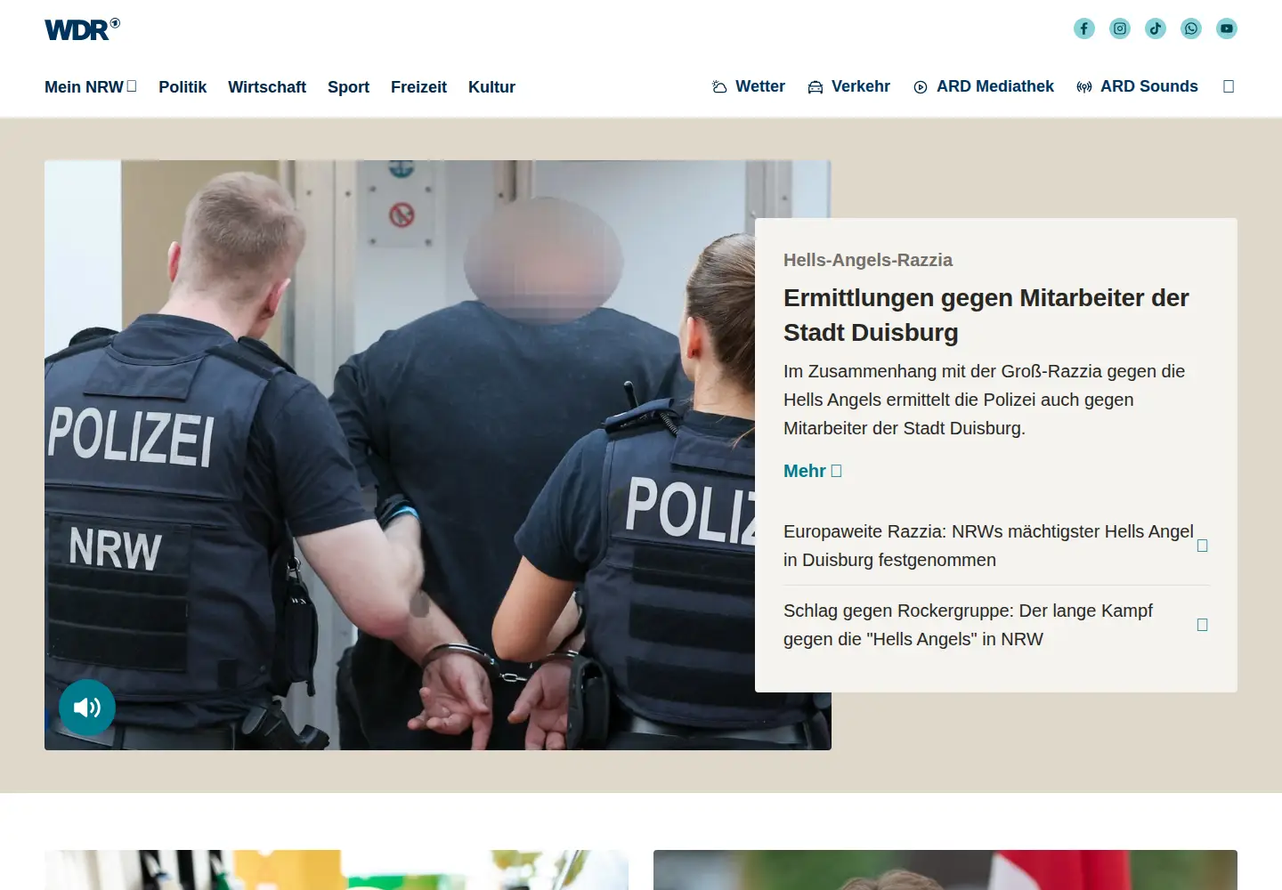 Screenshot of wdr.de