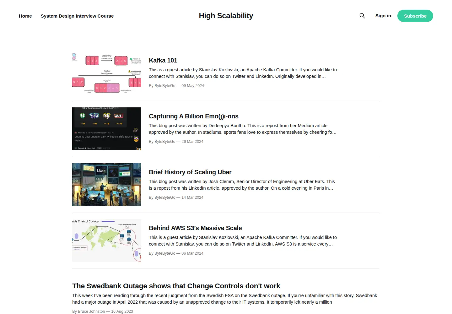 Screenshot of highscalability.com
