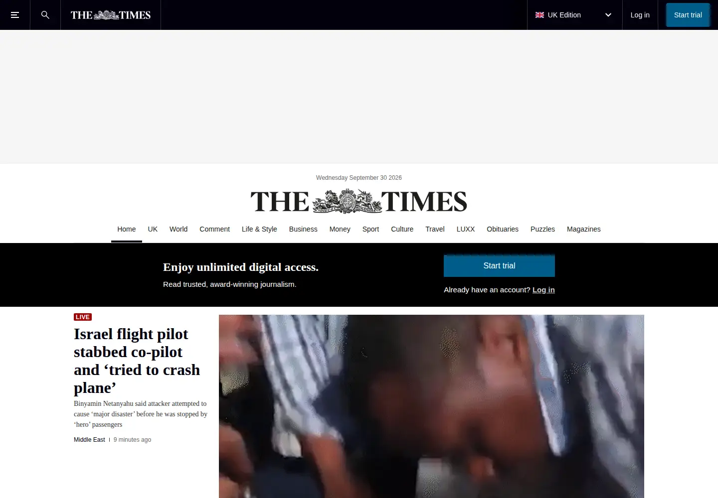 Screenshot of timesonline.co.uk