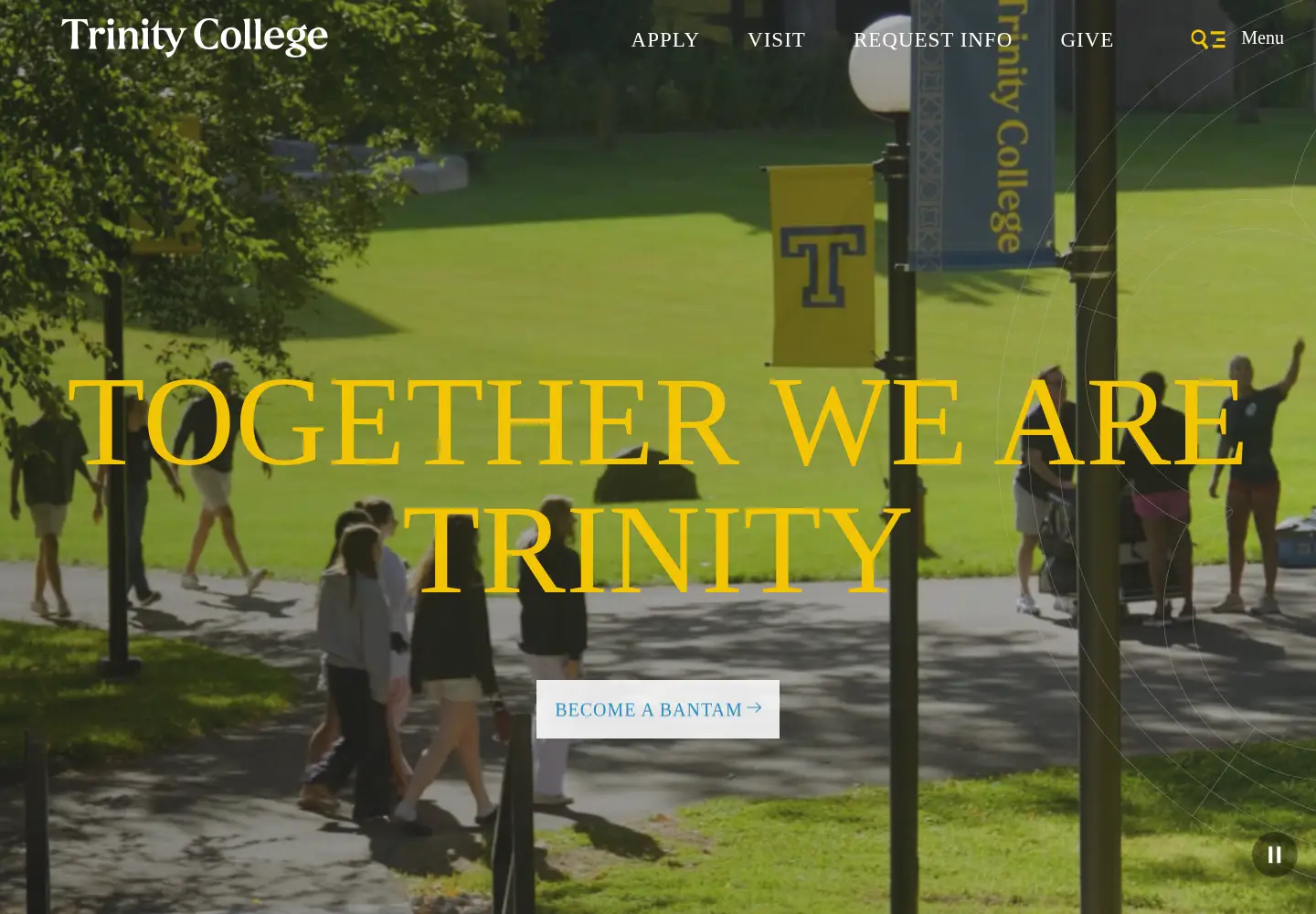 Screenshot of trincoll.edu