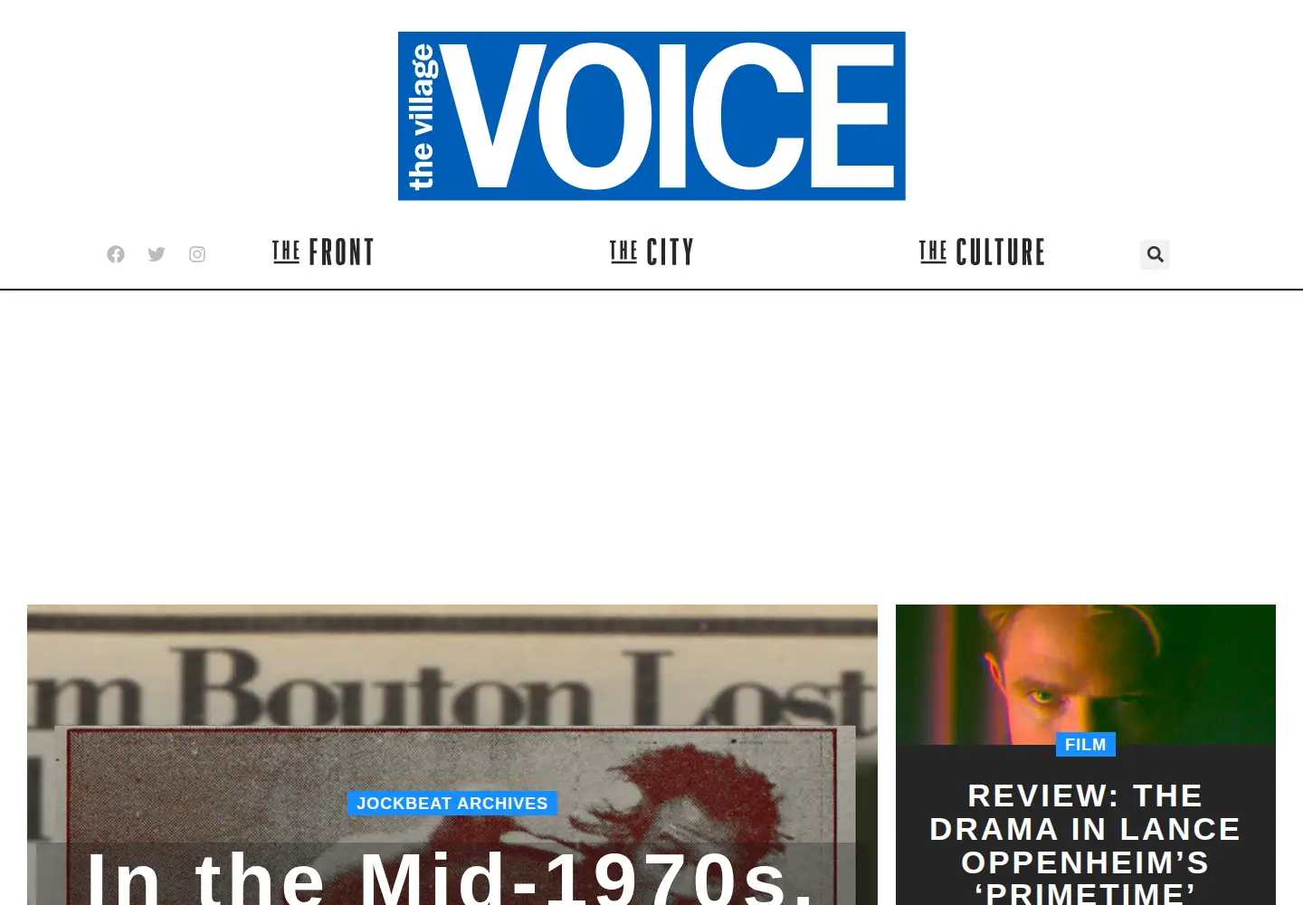 Captured homepage of villagevoice.com in the current scan